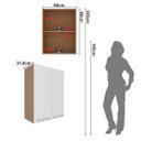 Ver imagem 4 de Armário Aéreo Multiuso Cozinha 60cm 2 Portas Freijó Branco Cz3141