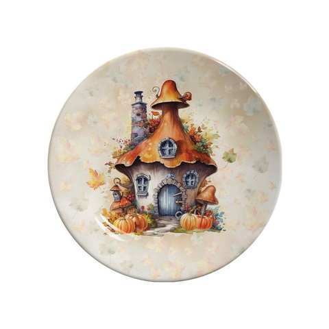 Conjunto com 6 Pratos de Sobremesa Thanksgiving Halloween Ø21cm Alleanza Cerâmica