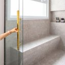 Ver imagem 3 de Puxador Dourado Porta Portão Social Box Inox 100cm Quadrado Fineza