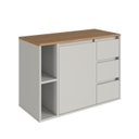 Ver imagem 2 de Balcão Gabinete de Banheiro Suspenso 80 Belagavi 1 Porta 3 Gavetas e Nichos