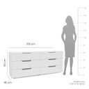 Ver imagem 3 de Cômoda Madri com 6 Gavetas 150x63cm Branco 250698