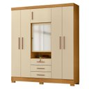 Ver imagem 4 de Cômoda 4 Gavetas New e Guarda Roupa Casal Imperial Carvalho Americano Off White - Incorplac