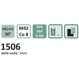 Fresa de Topo Tipo Chipmaster - Med. 13,0mm - Haste Cilíndrica, 4 Cortes, Din 844 a Nr - Aço Co 8 (m - 3