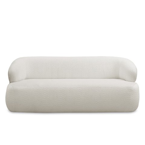 Poltrona Namoradeira 150cm Decorativa Charlote Sala de Estar Pés em Madeira Bouclê Off White G88 - G