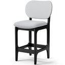 Ver imagem 3 de Kit 02 Banquetas Baixa Bar Cozinha Sala Jantar Fixa Betta L02 Preto Linho Cinza - Lyam Decor Banquet