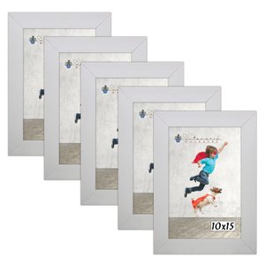 Kit 5 Molduras Porta Retrato 10X15 Branco