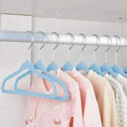 Kit Cabides Infantil Slim de Veludo - Organização Compacta Cor:azul - 3