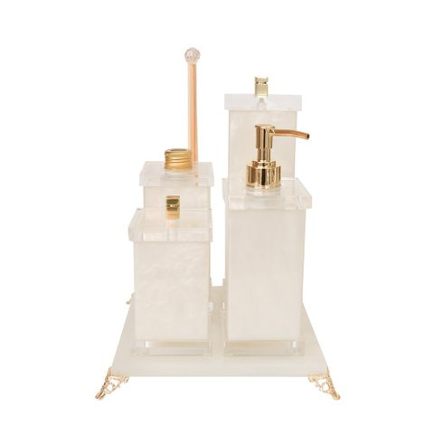 Kit lavabo Com 5 peças Charm Acrílico Pérola