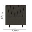 Ver imagem 2 de Cabeceira Estofada Bélgica 100cm Solteiro para Cama Colchão Box Quarto Linho Marrom - Aurora Line