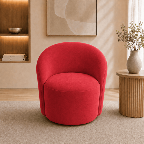 Poltrona Decorativa Yara Base Giratória Veludo Sala Estar Quarto Recepção Confortável