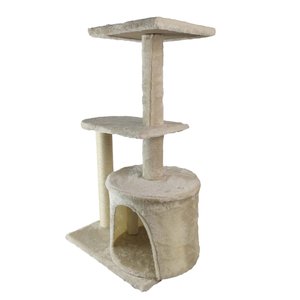 Arranhador de Gato 3 Andares Grande Casinha Aconchegante Brinquedo Confortável Animal de Estimação D