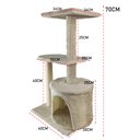 Ver imagem 3 de Arranhador de Gato 3 Andares Grande Casinha Aconchegante Brinquedo Confortável Animal de Estimação D
