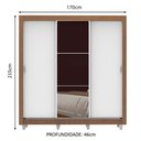 Ver imagem 3 de Guarda-Roupa Casal Madesa Lyon 3 Portas de Correr com Espelho 2 Gavetas com Pés Rustic/Branco Cor:Ru