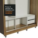 Ver mais imagens de Guarda-Roupa Casal Madesa Lyon 3 Portas de Correr com Espelho 2 Gavetas com Pés Rustic/Branco Cor:Ru