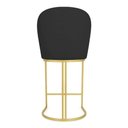 Ver imagem 6 de Kit 06 Banquetas Altas Bela Suede Preto Base Metálica Industrial Dourado - Pallazio