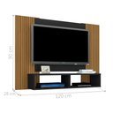 Ver imagem 2 de Painel Estante para TV Ouren Preto Pintura 3D Ripada