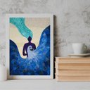 Ver imagem 2 de Quadro Decorativo Iemanjá Abstrato 24x18cm - com Vidro:madeira Preta