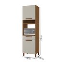 Ver imagem 3 de Paneleiro 60 cm Monza 2 Portas 1 Gaveta Freijó/Off White - Indekes