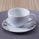 Ver imagem 5 de Jogo 6 Xícaras de Café com Pires 100ml Tramontina Floratta Porcelana Cozinha Mesa Posta