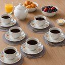 Ver imagem 3 de Jogo 6 Xícaras de Café com Pires 100ml Tramontina Floratta Porcelana Cozinha Mesa Posta