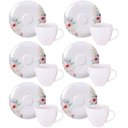 Ver imagem 1 de Jogo 6 Xícaras de Café com Pires 100ml Tramontina Floratta Porcelana Cozinha Mesa Posta