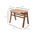 Ver imagem 2 de Banco Madeira Maciça Hanna com Assento em Fibra Natural Trançada À Mão 1 Lugar Pinhão