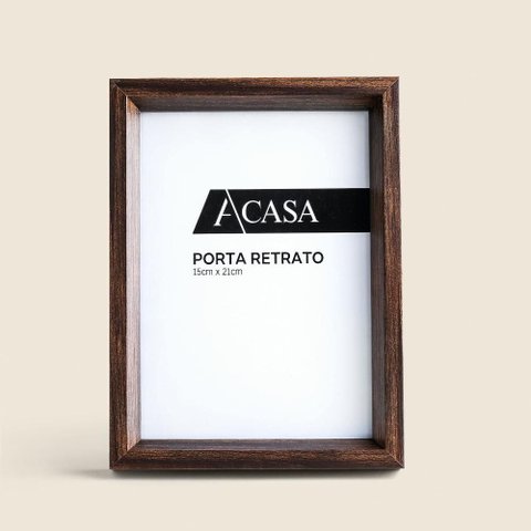 Porta Retrato Pirâmide Madeira 15x21cm - A\casa