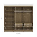 Ver imagem 4 de Guarda Roupa Casal 245cm 5 Portas 4 Gavetas C/espelho e Pés Cb01n564 Kappesberg- Nogueira/macadâmia