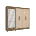 Ver imagem 1 de Guarda Roupa Casal 245cm 5 Portas 4 Gavetas C/espelho e Pés Cb01n564 Kappesberg- Nogueira/macadâmia