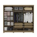 Ver imagem 2 de Guarda Roupa Casal 245cm 5 Portas 4 Gavetas C/espelho e Pés Cb01n564 Kappesberg- Nogueira/macadâmia