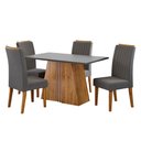 Ver imagem 2 de Mesa de Jantar 4 Lugares Lumina Mel/Cinza/Grafite - Viero Móveis