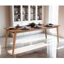 Ver imagem 1 de Mesa de Jantar Retangular 220 X 90 Cm Pés em Madeira Maciça