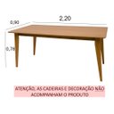 Ver imagem 2 de Mesa de Jantar Retangular 220 X 90 Cm Pés em Madeira Maciça