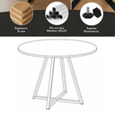 Ver imagem 3 de Mesa de Sala e Jantar Paris Modelo Industrial Moderno Tampo Redondo Branco com Base de Ferro Branco