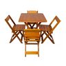 Mesa 70x70 Pinus com 4 Cadeiras Cor Mel - 1