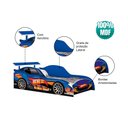 Ver imagem 4 de Cama Carro Solteiro Racing Car para Meninos Racing Car Relâmpago Azul