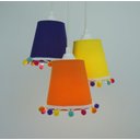 Ver imagem 3 de Lustre Pendente Quarto Infantil Pompons Coloridos