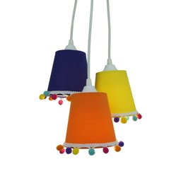 Lustre Pendente Quarto Infantil Pompons Coloridos - 1