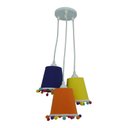 Ver imagem 2 de Lustre Pendente Quarto Infantil Pompons Coloridos