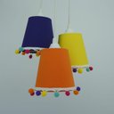 Ver imagem 4 de Lustre Pendente Quarto Infantil Pompons Coloridos