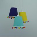 Ver imagem 4 de Lustre Pendente Cacho Quarto Infantil com Pompons Coloridos