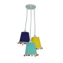 Ver imagem 2 de Lustre Pendente Cacho Quarto Infantil com Pompons Coloridos