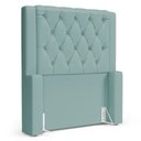 Ver mais imagens de Cabeceira e Calçadeira Báu Solteiro Atena 90cm Capitonê Veludo Acqua - Desk Design