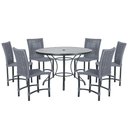 Ver imagem 1 de Mesa Ascoli 120 Cm com 6 Cadeiras Cannes de Alumínio Trama Prata