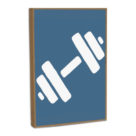 Quadro Decorativo Musculação Minimalista Ii com Moldura Filete