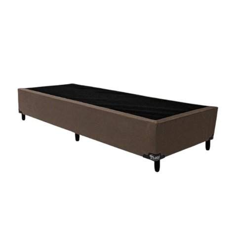 Base Box Solteiro - Suede Aveludado Cinza 88x188cm em Madeira Eucalipto - Fjr Estofados