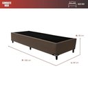 Ver imagem 2 de Base Box Solteiro - Suede Aveludado Cinza 88x188cm em Madeira Eucalipto - Fjr Estofados