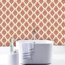Ver imagem 1 de Papel de Parede Lavável Clássico Arabesco Vinho e rosê