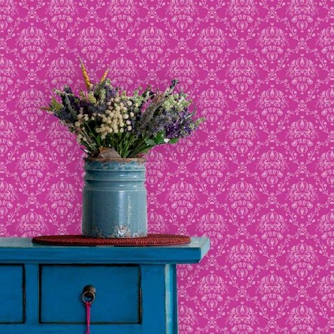 Papel de Parede Lavável Clássico Arabesco Violeta e lilas