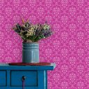Ver imagem 1 de Papel de Parede Lavável Clássico Arabesco Violeta e lilas